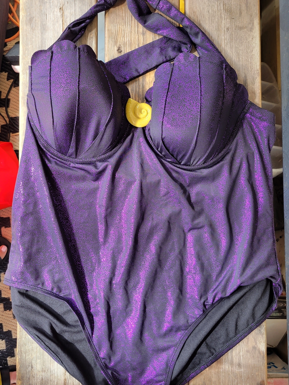 HOT TOPIC DISNEY LITTLE MERMAID URUSELA WOMEN'S PLUS SIZE SZ 3 PURPLE swimsuit